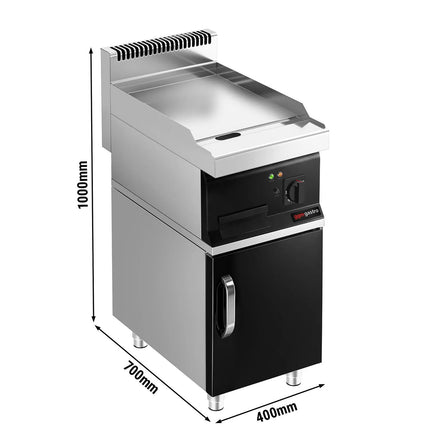 GGM Gastro Bếp Chiên Phẳng Điện - 8kW - Mặt Phẳng - Diện Tích Nấu: 395x535mm - Có Tủ Bệ - 1 Cánh