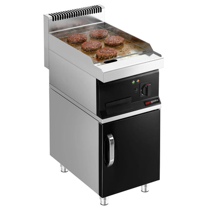 GGM Gastro Bếp Chiên Phẳng Điện - 8kW - Mặt Phẳng - Diện Tích Nấu: 395x535mm - Có Tủ Bệ - 1 Cánh