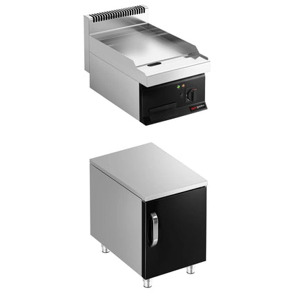 GGM Gastro Bếp Chiên Phẳng Điện - 8kW - Mặt Phẳng - Diện Tích Nấu: 395x535mm - Có Tủ Bệ - 1 Cánh