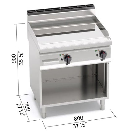 GGM Gastro Bếp Chiên Phẳng Điện - 9.6kW - Mặt Phẳng - Diện Tích Nấu: 800x714mm - Có Chân Đứng