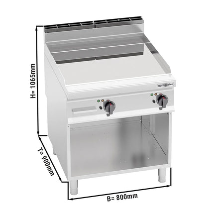 GGM Gastro Bếp Chiên Phẳng Điện - Mặt Mạ Crôm Cứng - 11.4kW - Mặt Phẳng - Diện Tích Nấu: 396x667mm - Có Chân Đứng
