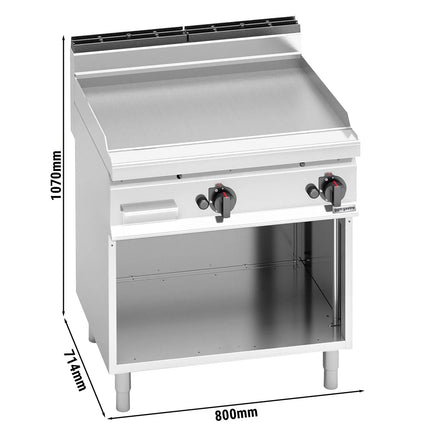 GGM Gastro Bếp Chiên Phẳng Gas - 13.8kW - Mặt Phẳng - Diện Tích Nấu: 795x500mm - Có Chân Đứng