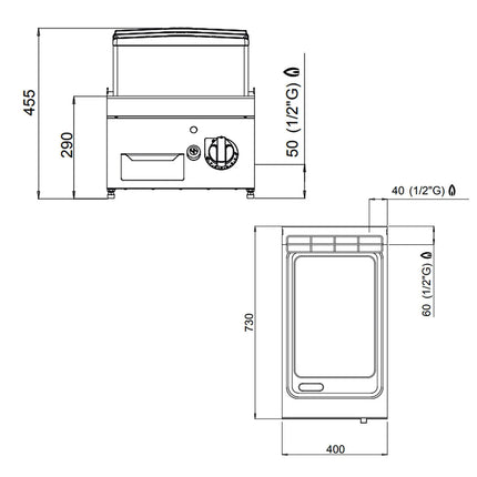GGM Gastro Bếp Chiên Phẳng Gas - 6.9kW - Mặt Phẳng