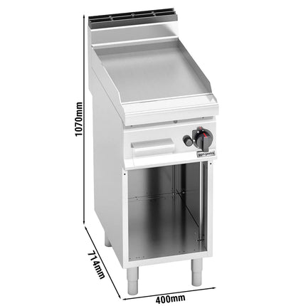 GGM Gastro Bếp Chiên Phẳng Gas - 6.9kW - Mặt Phẳng - Diện Tích Nấu: 395x500mm - Có Chân Đứng
