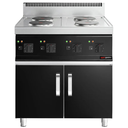 GGM Gastro Bếp Điện - 12.8kW - 4 Mặt - Có Tủ Bệ - 2 Cánh