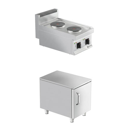 GGM Gastro Bếp Điện - 4.6kW - 2 Mặt - Có Tủ Bệ - 1 Cánh