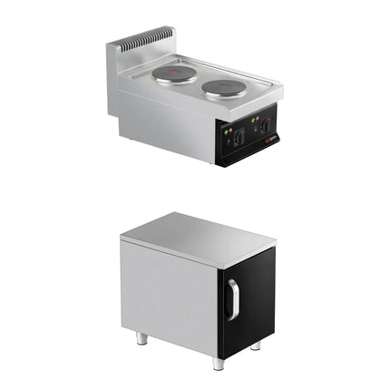GGM Gastro Bếp Điện - 4.6kW - 2 Mặt - Có Tủ Bệ - 1 Cánh
