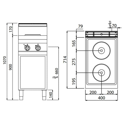 GGM Gastro Bếp Điện - 5.2kW - 2 Mặt