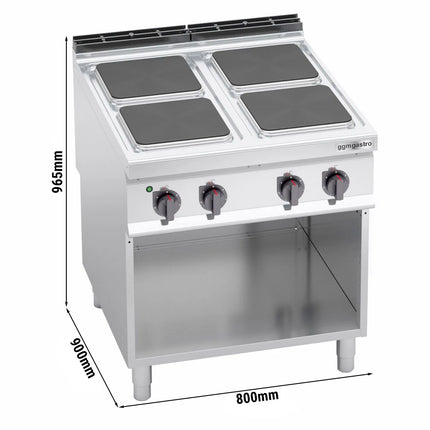 GGM Gastro Bếp Điện - 7kW - 4 Mặt - Có Kệ Dưới Hở