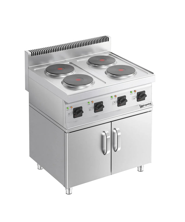 GGM Gastro Bếp Điện - 9.2kW - 4 Mặt - Có Tủ Bệ - 2 Cánh