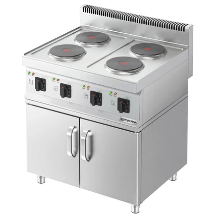 GGM Gastro Bếp Điện - 9.2kW - 4 Mặt - Có Tủ Bệ - 2 Cánh