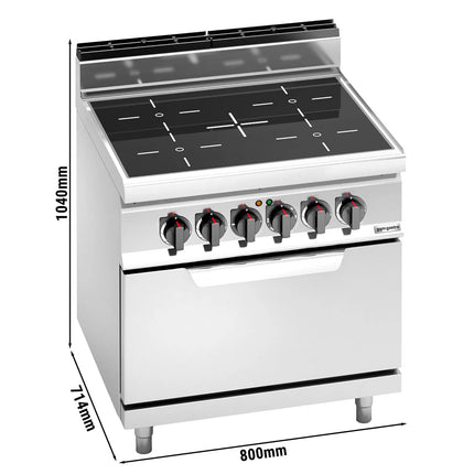 GGM Gastro Bếp Điện Liền Lò - 20.3kW - 4 Vùng - Kèm Lò Điện Tĩnh - 7.5kW