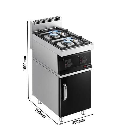 GGM Gastro Bếp Gas - 10kW - 2 Họng - Có Tủ Bệ - 1 Cánh