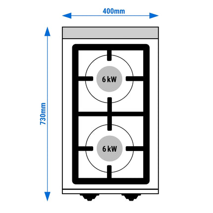 GGM Gastro Bếp Gas - 12kW - 2 Họng