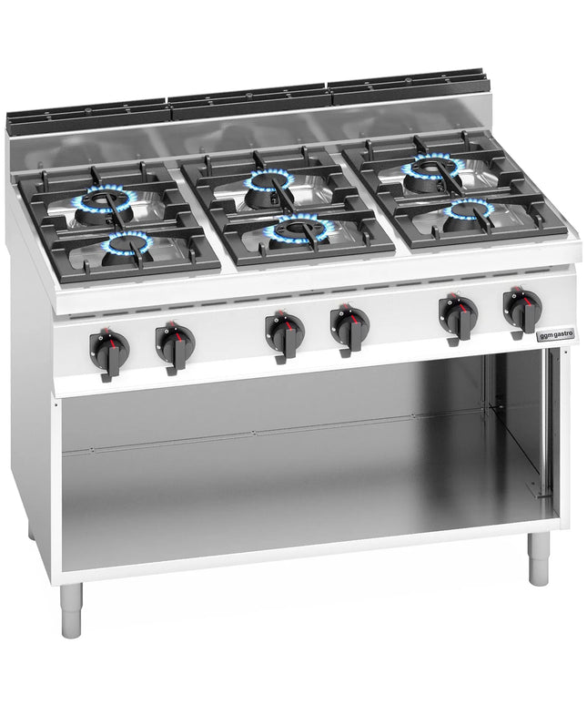 GGM Gastro Bếp Gas - 31.5kW - 6 Họng - Có Kệ Dưới Hở