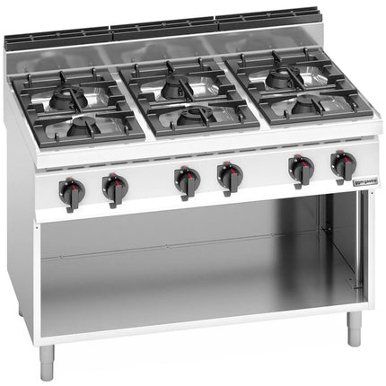 GGM Gastro Bếp Gas - 31.5kW - 6 Họng - Có Kệ Dưới Hở
