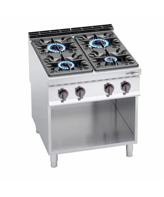 GGM Gastro Bếp Gas - 34.5kW - 4 Họng - Có Kệ Dưới Hở