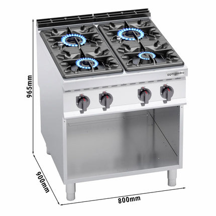 GGM Gastro Bếp Gas - 34.5kW - 4 Họng - Có Kệ Dưới Hở