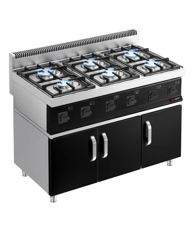GGM Gastro Bếp Gas - 36kW - 6 Họng - Có Tủ Bệ - 3 Cánh