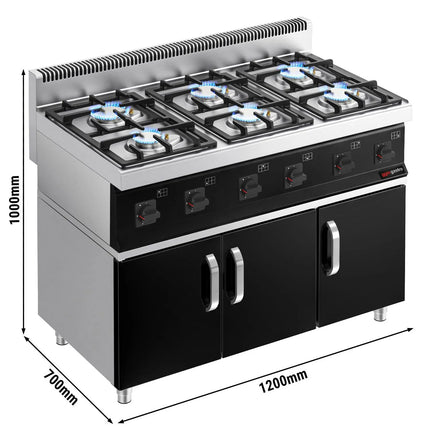 GGM Gastro Bếp Gas - 36kW - 6 Họng - Có Tủ Bệ - 3 Cánh