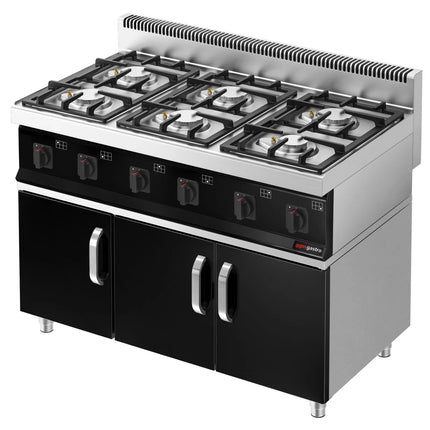 GGM Gastro Bếp Gas - 36kW - 6 Họng - Có Tủ Bệ - 3 Cánh