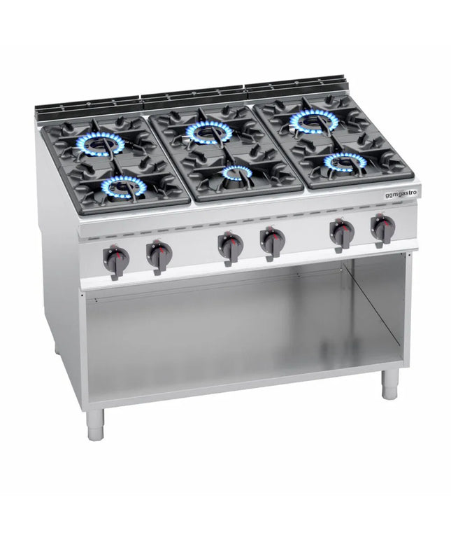 GGM Gastro Bếp Gas - 53.5kW - 6 Họng - Có Kệ Dưới Hở
