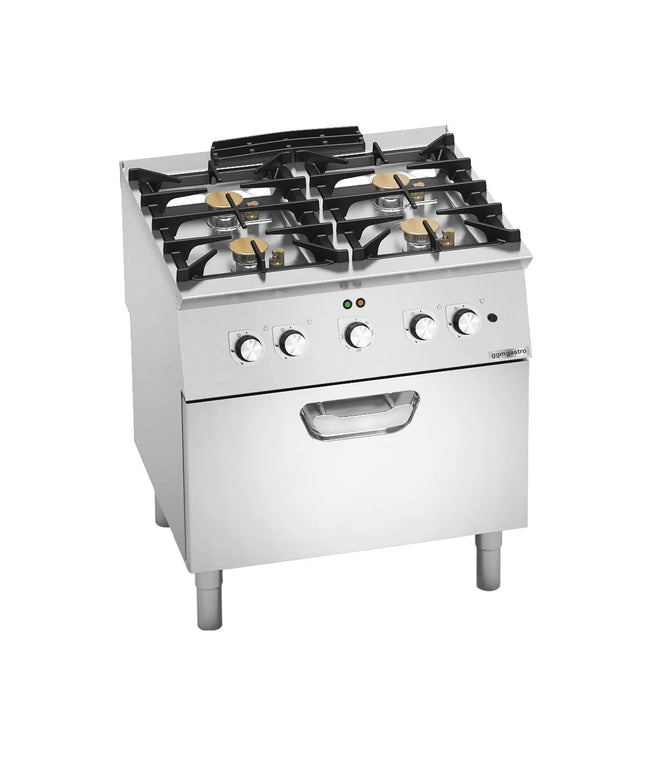 GGM Gastro Bếp Gas Liền Lò - 28.68kW - 4 Họng - Kèm Lò Đối Lưu Điện - 4.68kW