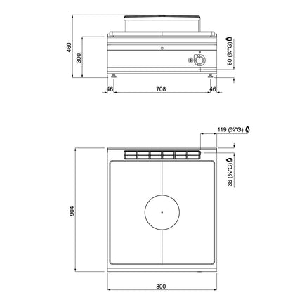 GGM Gastro Bếp Gas Mặt Liền - 13kW
