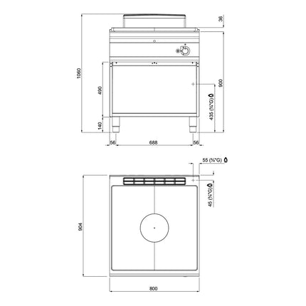 GGM Gastro Bếp Gas Mặt Liền - 13kW