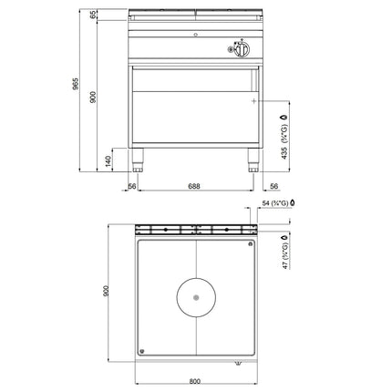 GGM Gastro Bếp Gas Mặt Liền - 13kW