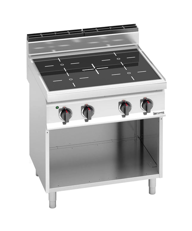 GGM Gastro Bếp Hồng Ngoại - 12.8kW - 4 Vùng - Có Kệ Dưới Hở