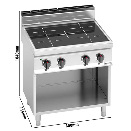 GGM Gastro Bếp Hồng Ngoại - 12.8kW - 4 Vùng - Có Kệ Dưới Hở