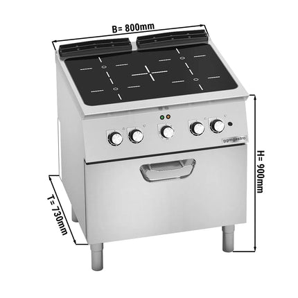 GGM Gastro Bếp Hồng Ngoại - 12.8kW - 4 Vùng - Kèm Lò Đối Lưu Điện - 4.7kW