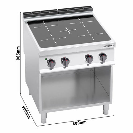 GGM Gastro Bếp Hồng Ngoại - 16kW - 4 Vùng - Có Kệ Dưới Hở