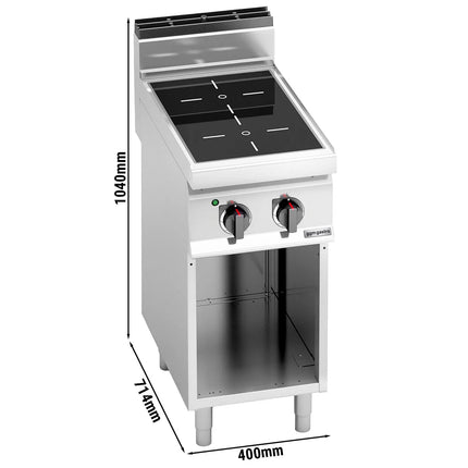 GGM Gastro Bếp Hồng Ngoại - 6.4kW - 2 Vùng - Có Kệ Dưới Hở