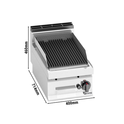 GGM Gastro Bếp Nướng Đá Lava Gas - 6.9kW - Để Bàn - Vỉ Gang - Sâu 714mm