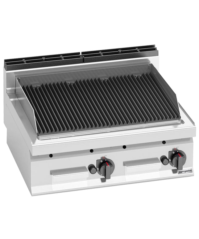 GGM Gastro Bếp Nướng Đá Lava Gas Lorenzo 700 - 13.8kW - Để Bàn - Sâu 714mm - Vỉ Gang