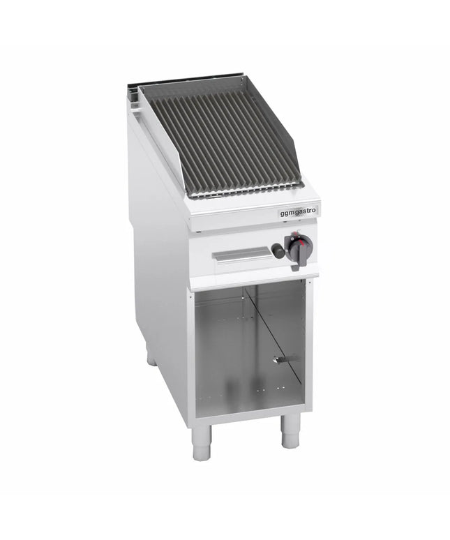 GGM Gastro Bếp Nướng Đá Lava Gas Lorenzo 900 - 400mm - Đứng Độc Lập - Vỉ Gang - Sâu 900mm - 9kW