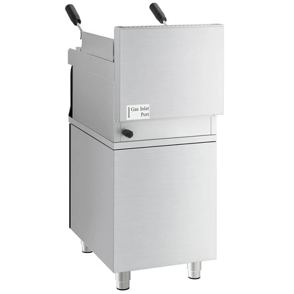 GGM Gastro Bếp Nướng Đá Lava Gas Mario 700 - 400mm - Đứng Độc Lập - Có Tủ Bệ - Sâu 700mm - Vỉ Nướng Nghiêng - Mặt Trước Đen - Kèm Tủ Bệ - 1 Cánh