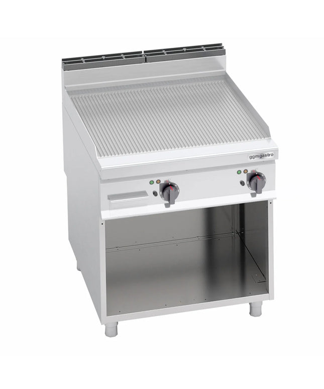 GGM Gastro Bếp Nướng Điện - 11.4kW - Mặt Rãnh - Diện Tích Nấu: 796x667mm - Có Chân Đứng