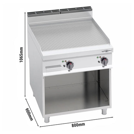 GGM Gastro Bếp Nướng Điện - 11.4kW - Mặt Rãnh - Diện Tích Nấu: 796x667mm - Có Chân Đứng