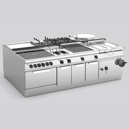 GGM Gastro Bếp Nướng Điện - 11.4kW - Mặt Rãnh - Diện Tích Nấu: 796x667mm - Có Chân Đứng