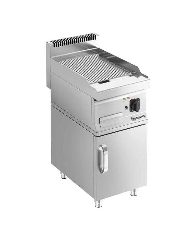 GGM Gastro Bếp Nướng Điện - 3.6kW - Mặt Rãnh - Diện Tích Nấu: 395x535mm - Có Tủ Bệ - 1 Cánh