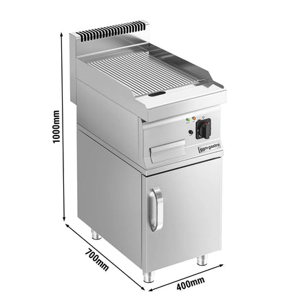 GGM Gastro Bếp Nướng Điện - 3.6kW - Mặt Rãnh - Diện Tích Nấu: 395x535mm - Có Tủ Bệ - 1 Cánh