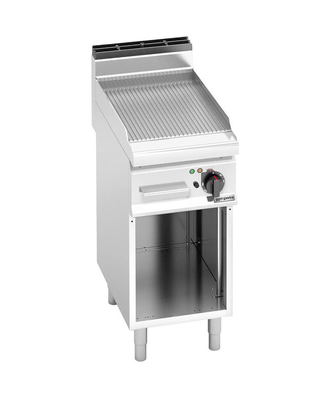 GGM Gastro Bếp Nướng Điện - 4.8kW - Mặt Rãnh - Diện Tích Nấu: 395x500mm - Có Chân Đứng
