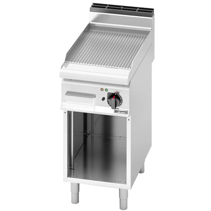 GGM Gastro Bếp Nướng Điện - 4.8kW - Mặt Rãnh - Diện Tích Nấu: 395x500mm - Có Chân Đứng