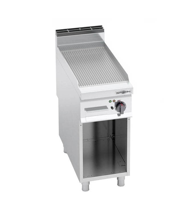 GGM Gastro Bếp Nướng Điện - 5.7kW - Mặt Rãnh - Diện Tích Nấu: 396x667mm - Có Chân Đứng