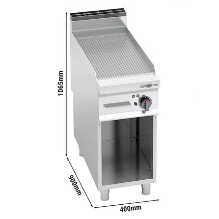 GGM Gastro Bếp Nướng Điện - 5.7kW - Mặt Rãnh - Diện Tích Nấu: 396x667mm - Có Chân Đứng