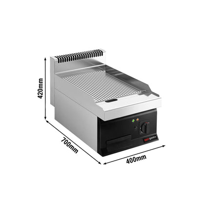 GGM Gastro Bếp Nướng Điện - 8kW - Mặt Rãnh - Diện Tích Nấu: 395x535mm