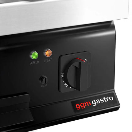 GGM Gastro Bếp Nướng Điện - 8kW - Mặt Rãnh - Diện Tích Nấu: 395x535mm